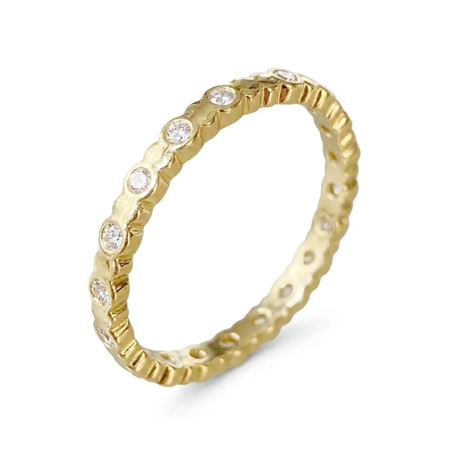 Anillo de Perla Blanca acabado en oro amarillo de 18k - Navi