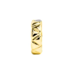 Anillo de Plata de Ley 925 y Circonita Brillante acabado oro amarillo de 18k - Imwa