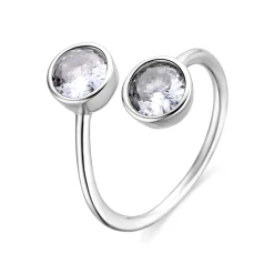 Anillo de Plata de Ley 925 y Circonita Brillante acabado en rodio - Abne
