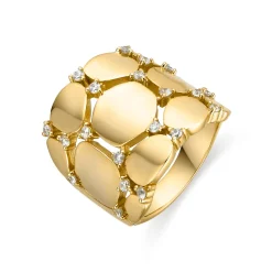 Anillo de Plata de Ley 925 y Circonita Brillante acabado oro amarillo de 18k - Agrox