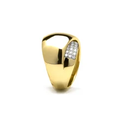 Anillo de Plata de Ley 925 y Circonita Brillante acabado oro amarillo de 18k - Copim
