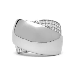 Anillo de Plata de Ley 925 y Circonita Brillante acabado rodio - Copim