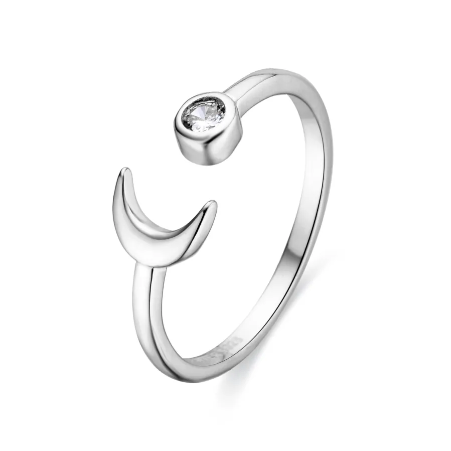 Anillo de Plata de Ley 925 y Circonita Brillante acabado en rodio - Takku