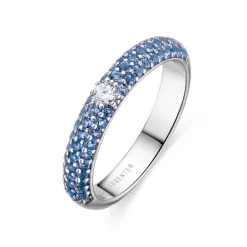 Anillo de Plata de Ley 925 y Circonita Zafiro acabado en rodio - Ontary