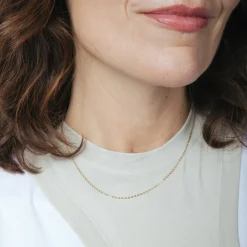 Cadena forzada de 40cm de Plata de Ley 925 acabado oro amarillo 18k - Luxenter
