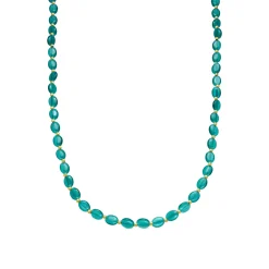 Collar acabado oro amarillo de 18k y Ojo de Gato Verde - Gorai
