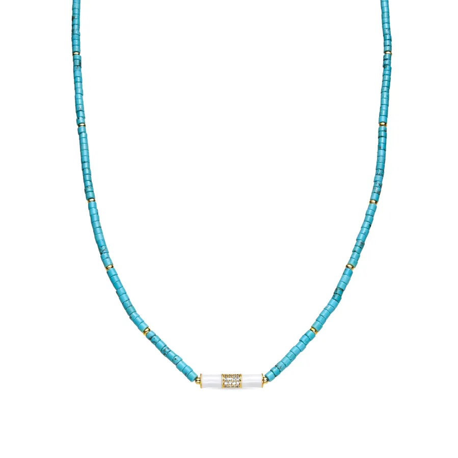 Collar acabado oro amarillo de 18k y Onix - Asmi