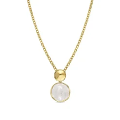 Collar acabado oro amarillo de 18k y Lacado Blanco - Talorzi