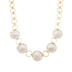 Collar acabado oro amarillo de 18k y Lacado Blanco - Huldio