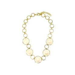 Collar acabado oro amarillo de 18k y Lacado Blanco - Huldio