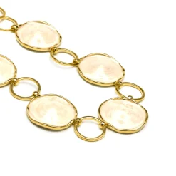 Collar acabado oro amarillo de 18k y Lacado Blanco - Huldio