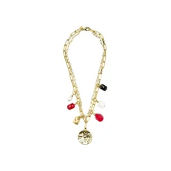 Collar acabado oro amarillo de 18k y Coral - Lyho