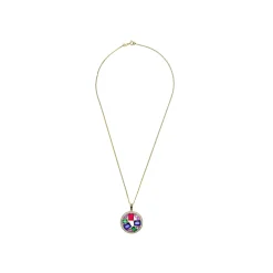 Collar acabado oro amarillo de 18k y Circonita Multicolor - Auope