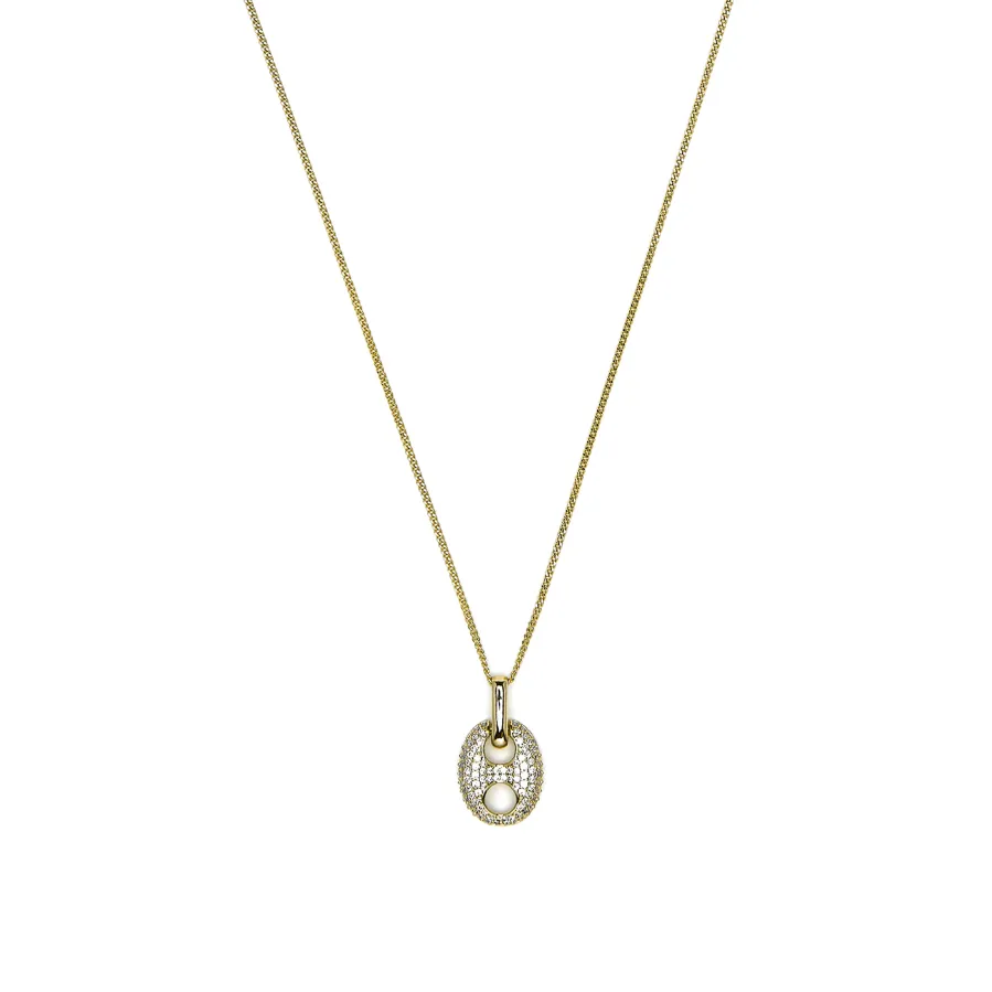 Collar acabado oro amarillo de 18k y Circonita Brillante - Dim