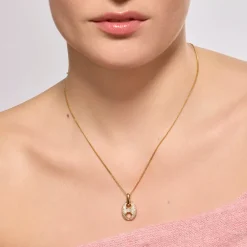 Collar acabado oro amarillo de 18k y Circonita Brillante - Dim