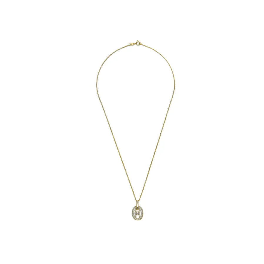 Collar acabado oro amarillo de 18k y Circonita Brillante - Dim