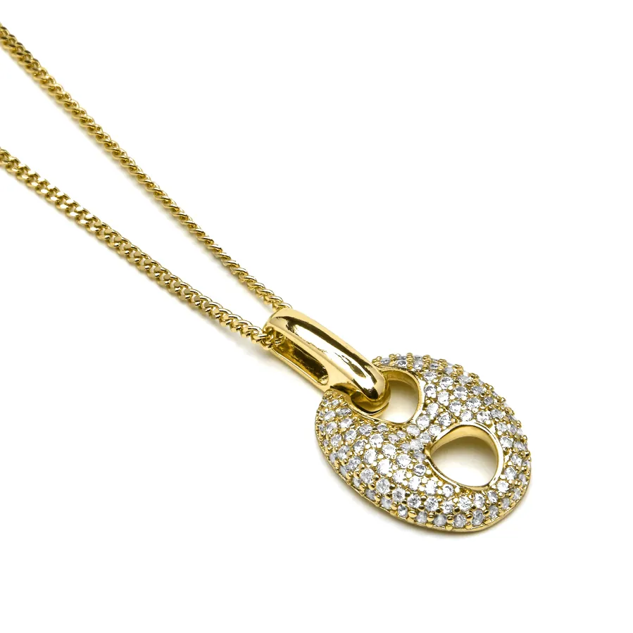Collar acabado oro amarillo de 18k y Circonita Brillante - Dim