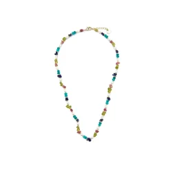 Collar acabado oro amarillo de 18k y Multicolor Piedra Natural - Onisu