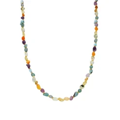 Collar acabado oro amarillo de 18k y Multicolor Piedra Natural - Terma