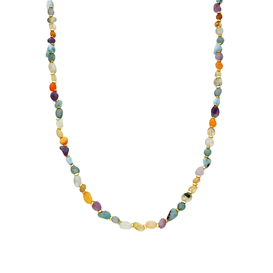 Collar acabado oro amarillo de 18k y Multicolor Piedra Natural - Terma