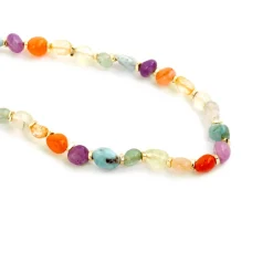 Collar acabado oro amarillo de 18k y Multicolor Piedra Natural - Terma