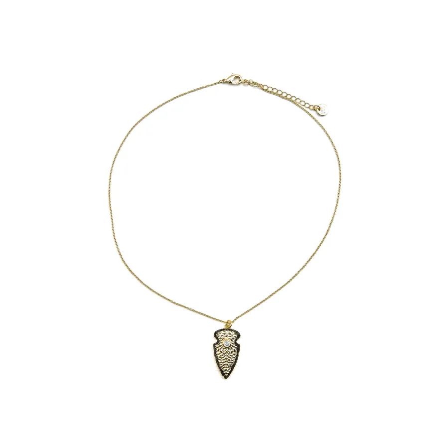 Collar con Circonita Brillante acabado oro 18k - Otla