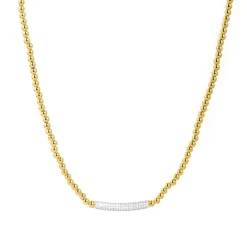 Collar con Circonita Brillante acabado en oro amarillo 18k - Basfri