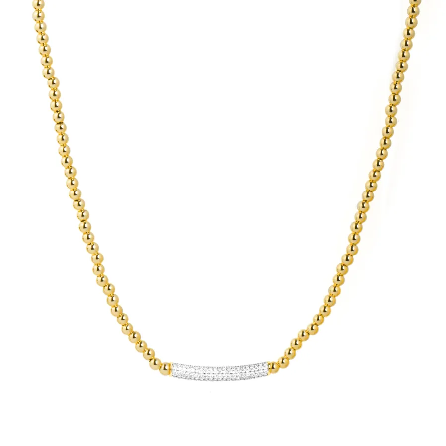 Collar con Circonita Brillante acabado en oro amarillo 18k - Basfri