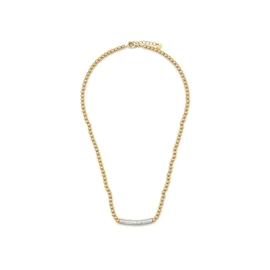 Collar con Circonita Brillante acabado en oro amarillo 18k - Basfri