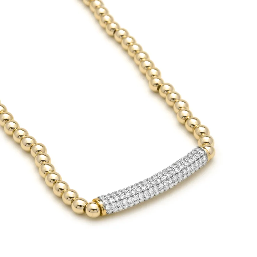 Collar con Circonita Brillante acabado en oro amarillo 18k - Basfri