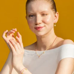 Collar con Cristal Rosa acabado oro 18k - Ethal