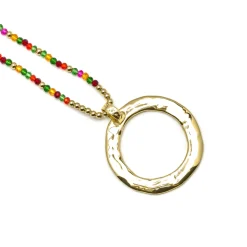Collar con Cristal Rosa acabado oro 18k - Miota