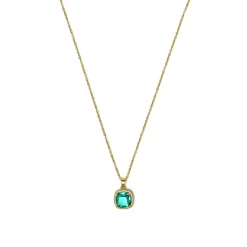 Collar con Cuarzo Hidrotermal Verde Paraiba acabado oro amarillo 18k - Kada