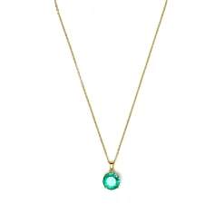Collar con Cuarzo Hidrotermal Verde Paraiba acabado oro amarillo 18k - Amkru