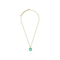 Collar con Cuarzo Hidrotermal Verde Paraiba acabado oro amarillo 18k - Amkru