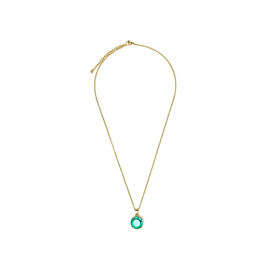 Collar con Cuarzo Hidrotermal Verde Paraiba acabado oro amarillo 18k - Amkru