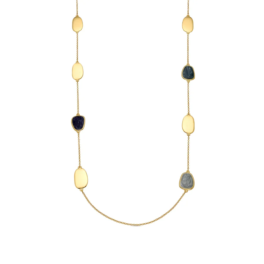 Collar con Lacado Azul acabado oro 18k - Talyu