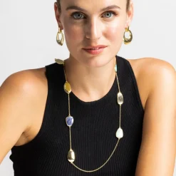 Collar con Lacado Azul acabado oro 18k - Talyu