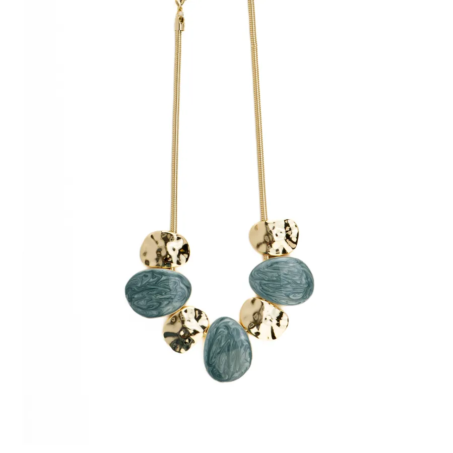 Collar con Lacado Azul acabado oro 18k - Gori