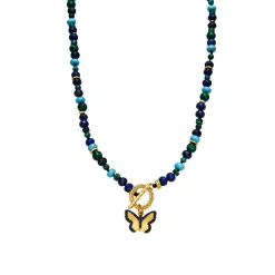 Collar con Lapislazuli Natural acabado oro 18k - Arru