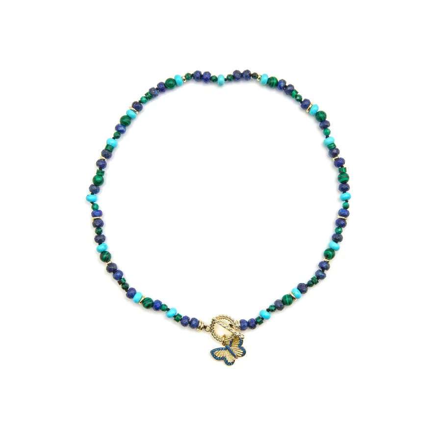 Collar con Lapislazuli Natural acabado oro 18k - Arru