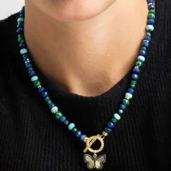 Collar con Lapislazuli Natural acabado oro 18k - Arru