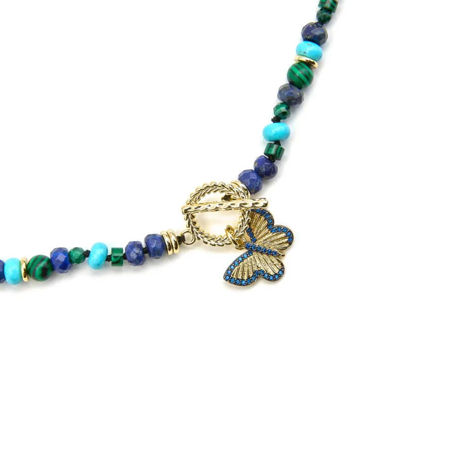 Collar con Lapislazuli Natural acabado oro 18k - Arru