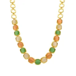 Collar con Ojo de Gato Multicolor acabado oro 18k - Shureo