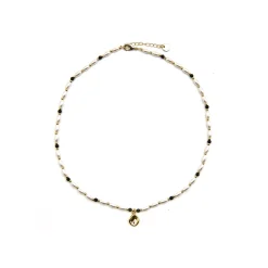 Collar con Perla Blanca acabado oro 18k - Zizi