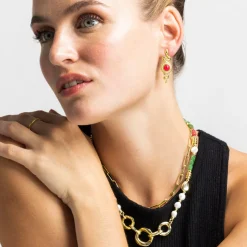 Collar con Perla Blanca acabado oro 18k - Kany