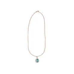 Collar de Circonita Aguamarina acabado en oro rosa de 18k - Huape