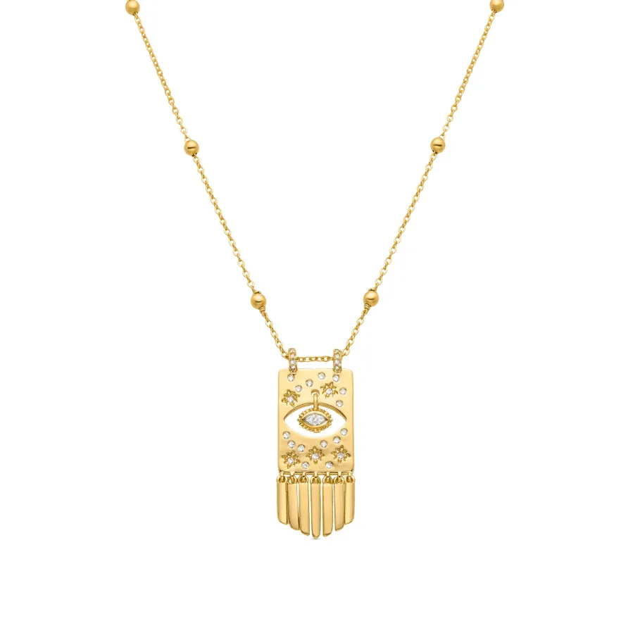 Collar de Circonita Brillante acabado en oro amarillo 18K - Sufariz