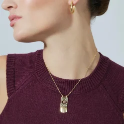 Collar de Circonita Brillante acabado en oro amarillo 18K - Sufariz