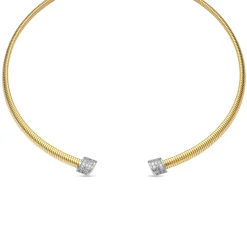 Collar de Circonita Brillante acabado en oro amarillo 18k - Thaura